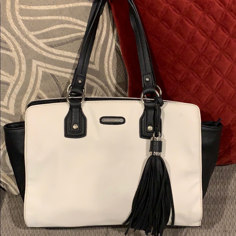 Dana Buchman Black & White Faux Leather Purse